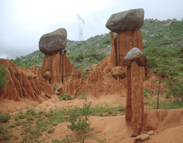 Located in Iringa town, these soil pillars have rocks on their top